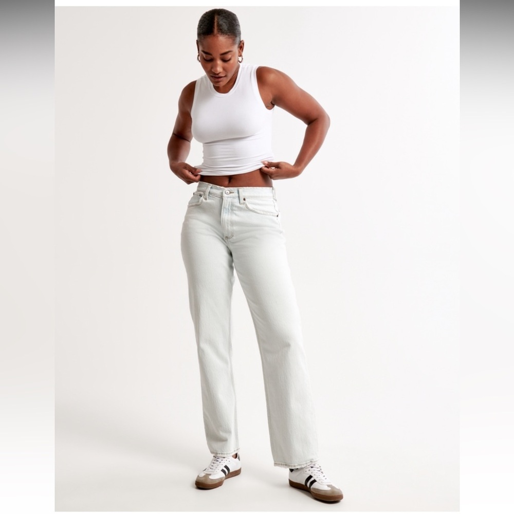 Abercrombie Curve Love Mid Rise Baggy Jean